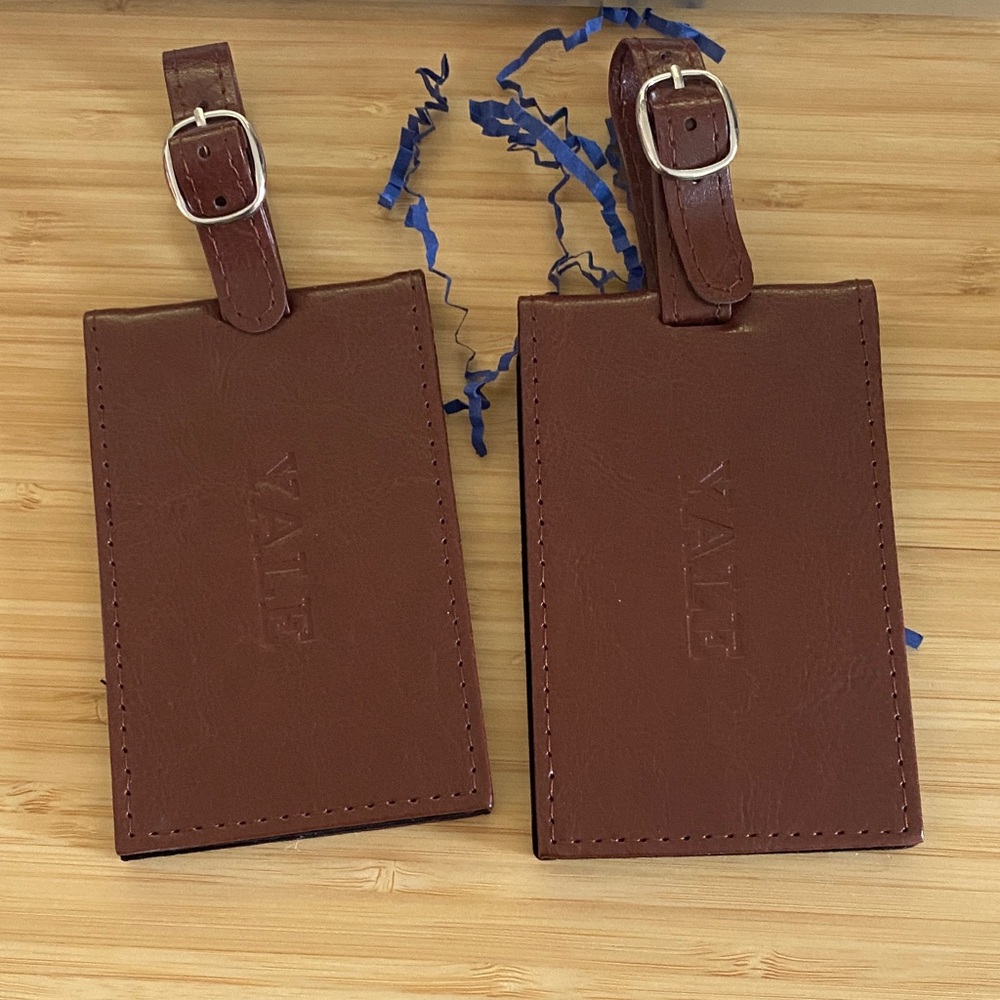 YALE Brown Leather Luggage Tags